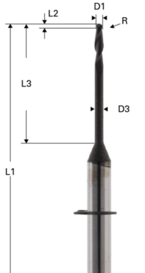 End Mill coated för Zirkonia VHF modell R5 och S5